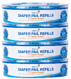 4pk diaper pail refill compatible with Diaper Genie and selected Munchkin pails